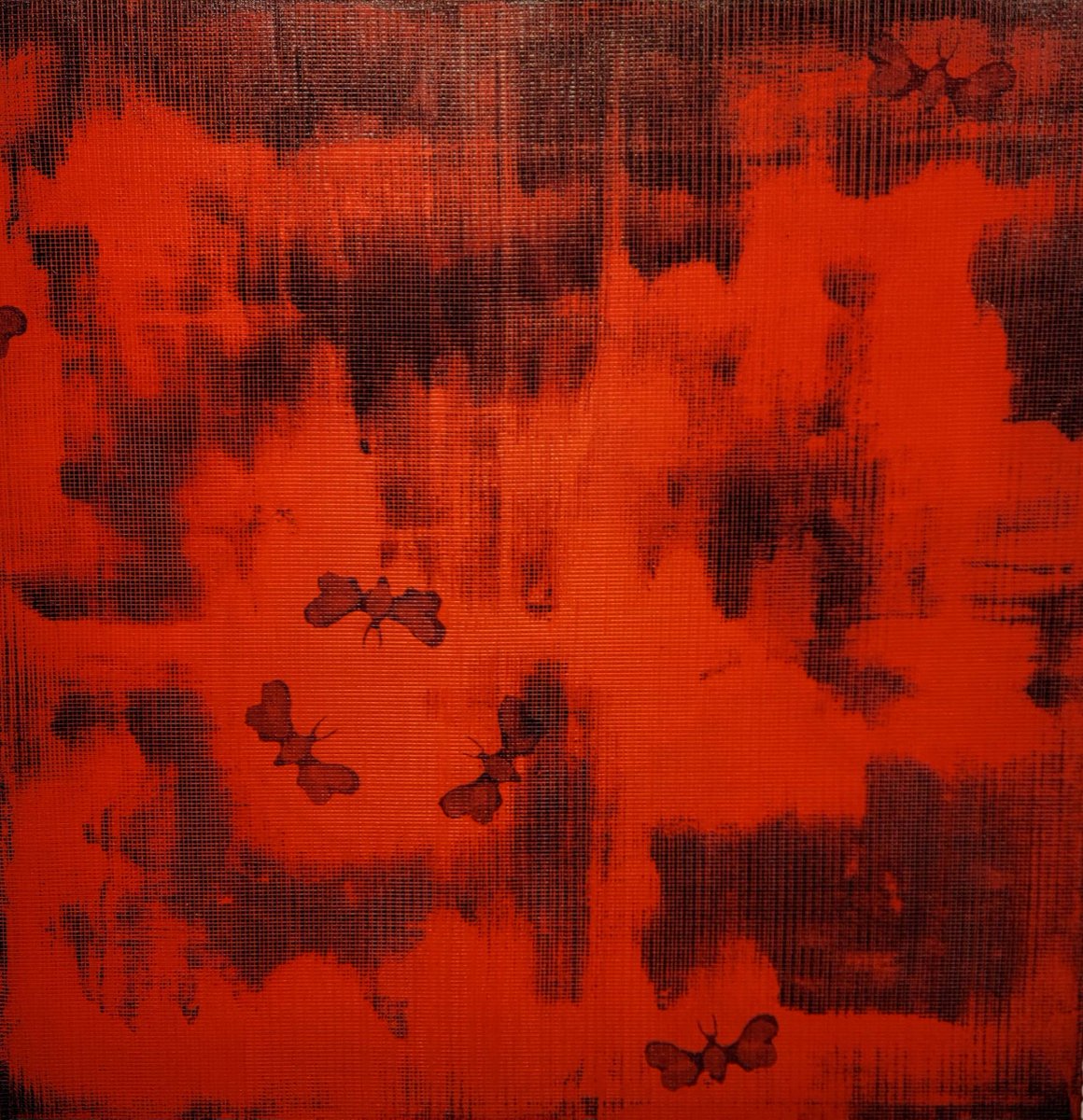 RickRad's tweet image. Recent painting: North Ave House Moths #20, 30"x30", acrylic/fiberglass/canvas