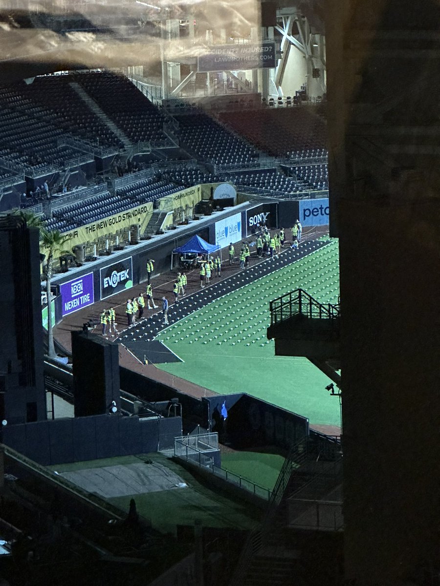 eeyorenstitch's tweet photo. Is there going to be a secret drone show? 
Some setup going on at Petco Park #sdcc #SanDiegoComicCon https://t.co/aknXrRg9rd