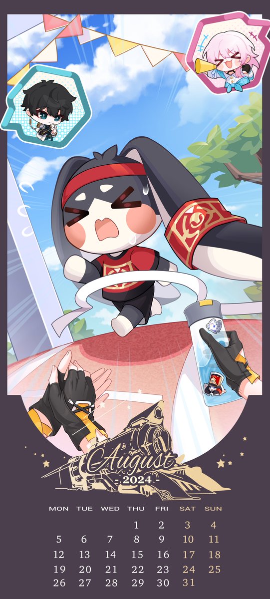 PomPom_HonkaiSR's tweet image. The August Calendar Wallpaper is here a bit early, since Pom-Pom runs reaaaaaaaaly FAST!

#HonkaiStarRail #PomPom