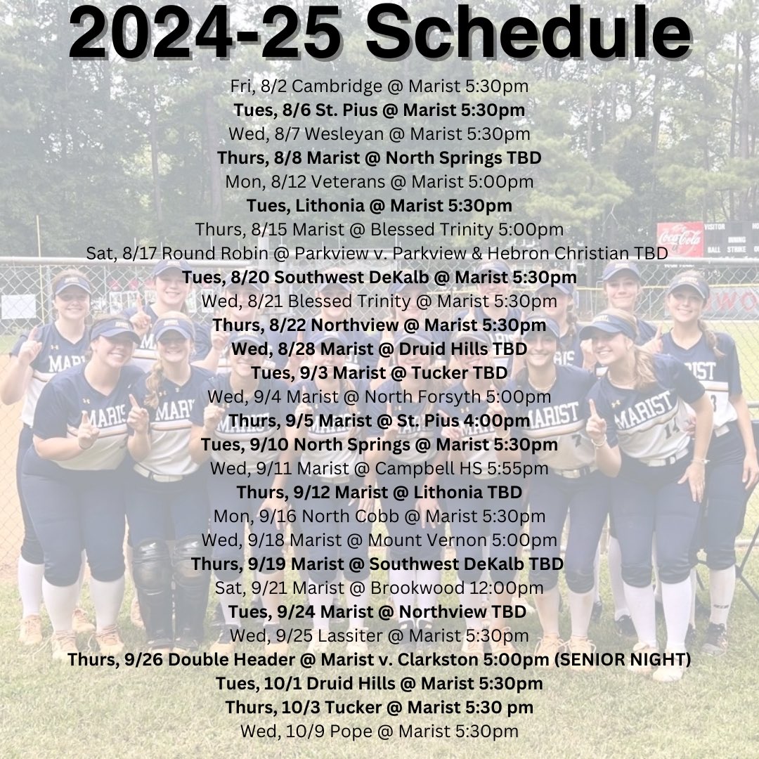 🚨24-25 SCHEDULE🚨