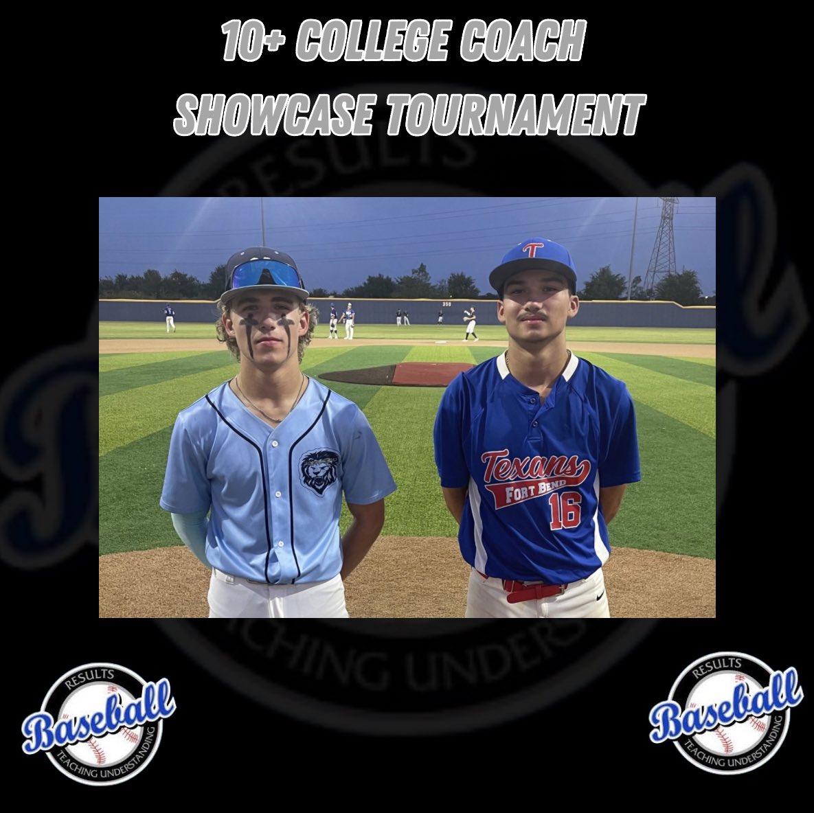 RBTournaments.com
10+ College Coach Showcase Tournament

NTX Kings
🆚
Ft. Bend Texans

PoG: Colton Shockey 1-2, 2 R, 4 IP, 3 K 
Juan Rocha 3-3, 2B, RBI

⚾️ 10+ College Coaches Attending and Meeting with ALL Teams ⚾️

#RBTournaments