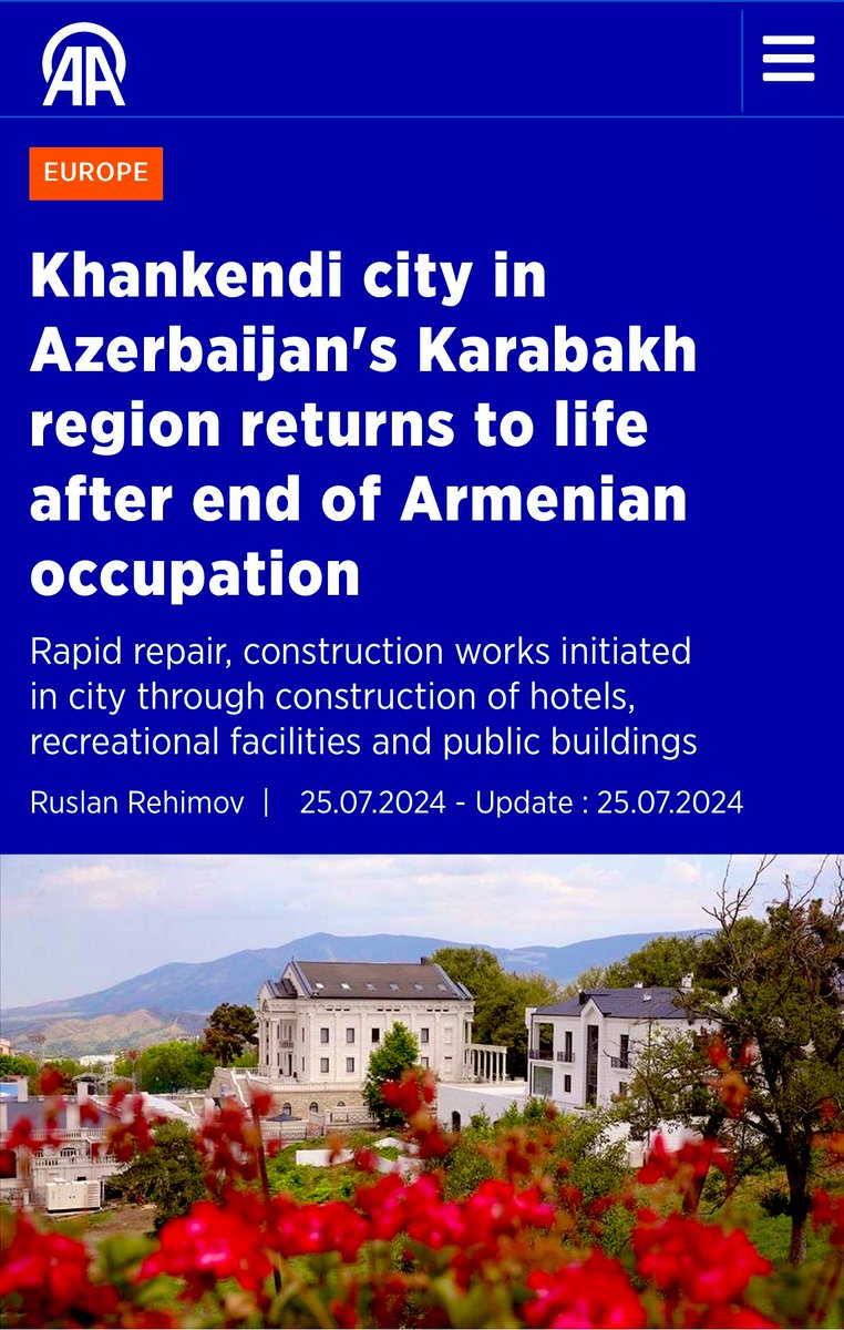 NasimiAghayev's tweet photo. Khankendi city in #Azerbaijan's Garabagh region returns to life after end of Armenian occupation https://t.co/ecgXdqrUBW