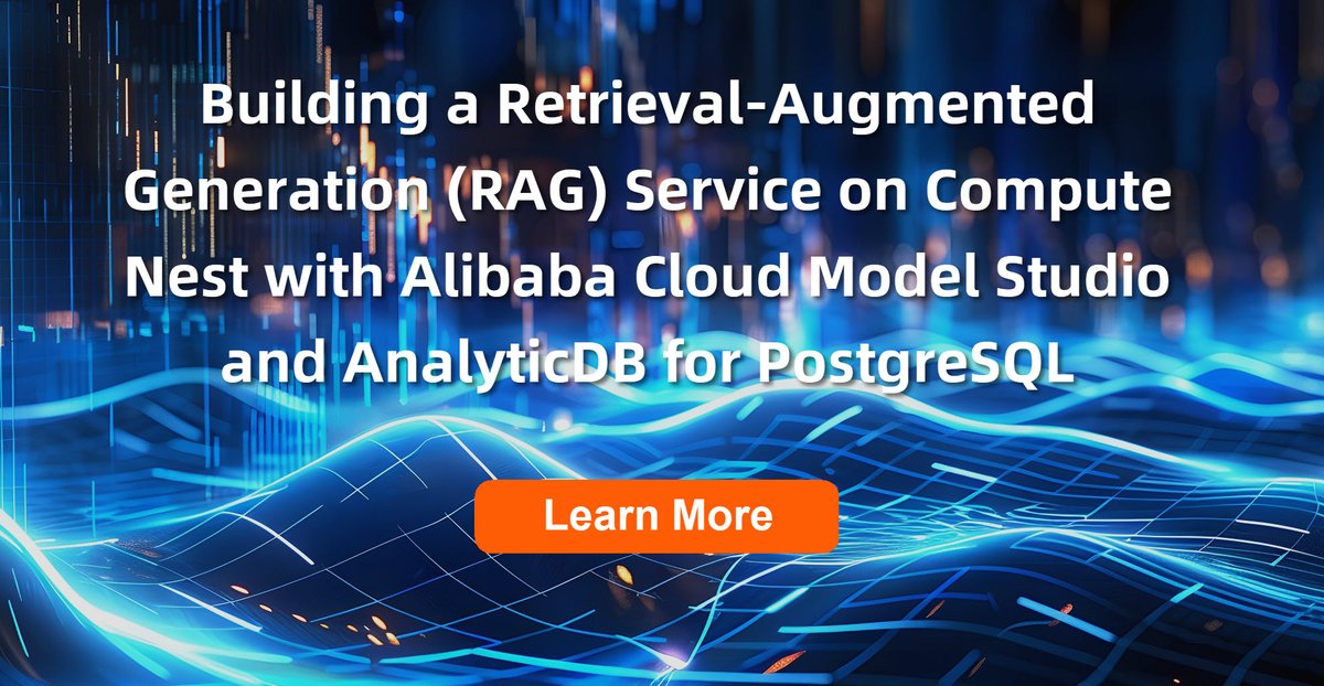 alibaba_cloud's tweet image. Our latest blog provides a step-by-step guide to setting up a Retrieval-Augmented Generation (#RAG) service using #AlibabaCloud #ModelStudio, #ComputeNest, and AnalyticDB for #PostgreSQL. With Model Studio, you can leverage top-tier generative #AI models like Qwen to develop,…