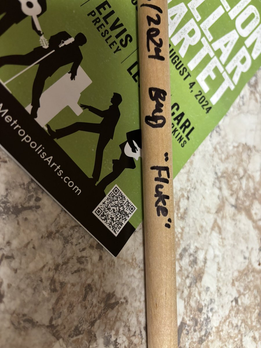 Million Dollar Quartet <a href="/metropolisarts/">Metropolis Arts</a> was amazing! The cast brought the story and the 🎶 music 🎶 to life!  Special shout out to Brian Johnson “Fluke” for the souvenir! 🥁