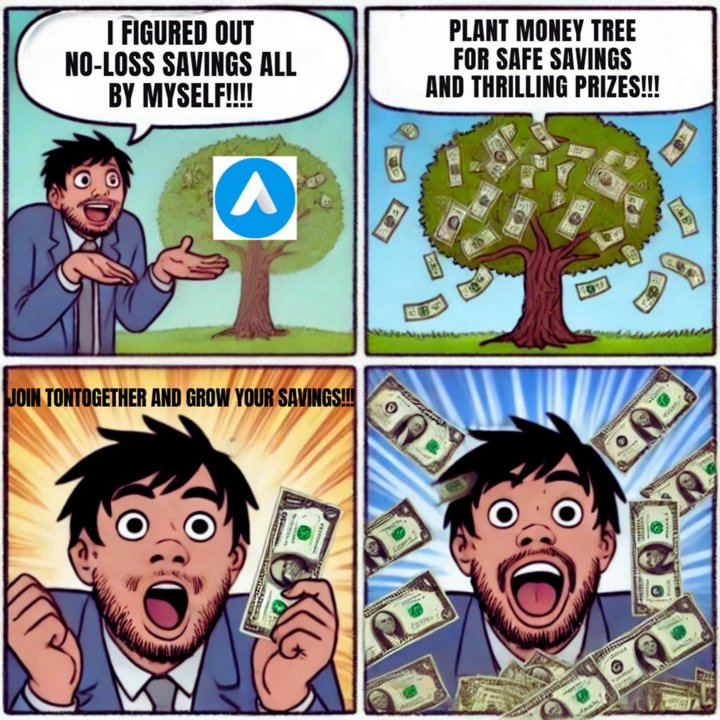 Eureka moment! 💡 Discovered the secret to no-loss savings AND exciting prizes! 🥇

Join the #TonTogether Prize Pool and watch your money tree grow 🌳💰 with potential to win big! 🤑

Ready to turn your savings into a thrilling adventure? Let's grow together! 🚀  #TON