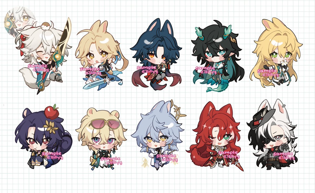 working on hsr chibi charms!!
