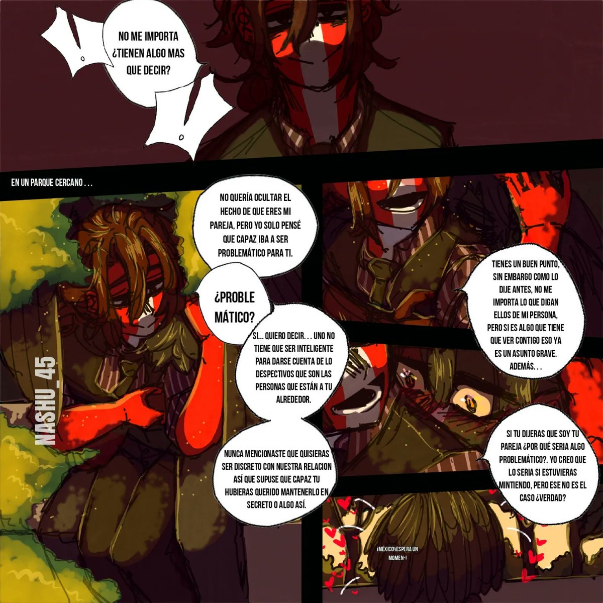 NShu45's tweet photo. Buenas gente, lamento la ausencia :c espero les guste este pequeño cómic uu #CountryHumans #countryhumansperu #countryhumansmexico #mexper https://t.co/j1eOog6kxN
