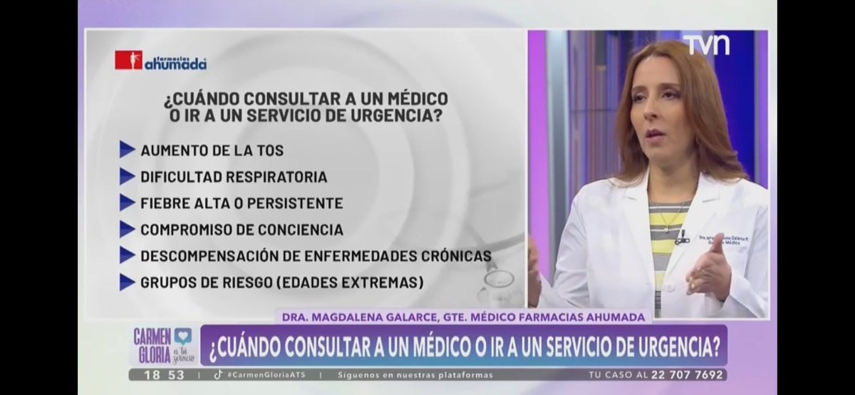 Cómo diferenciar las distintas enfermedades agudas de invierno y cuando acudir a un médico son algunas de las preguntas que respondimos en el Programa <a href="/CG_ARROYO/">CARMEN GLORIA ARROYO</a> de <a href="/TVN/">TVN</a> 

youtube.com/live/nVxQT6Cj5… 

#virusrespiratorios
#24Jul