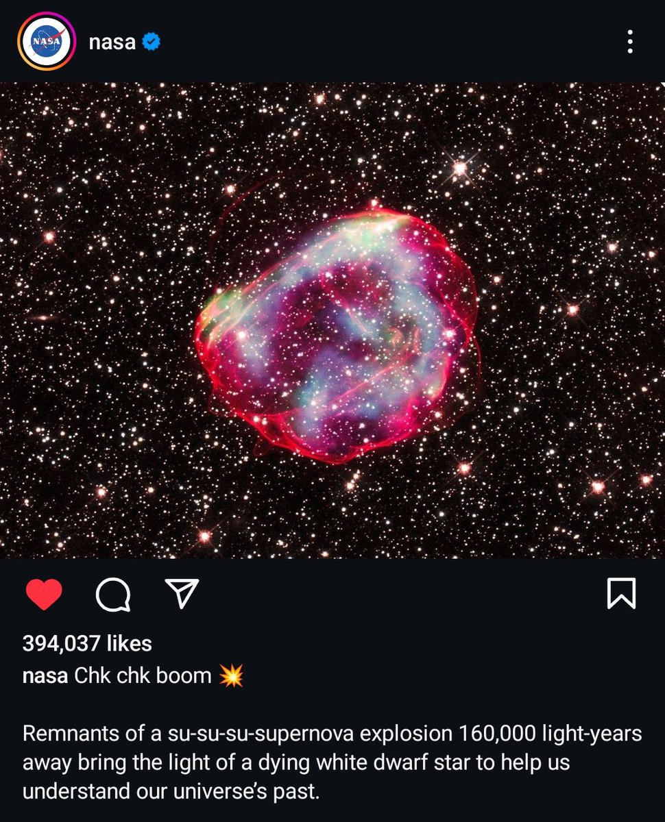 viraltakes's tweet image. NASA makes a new Insta post referencing “Chk Chk Boom” by Stray Kids and “Supernova” by aespa.