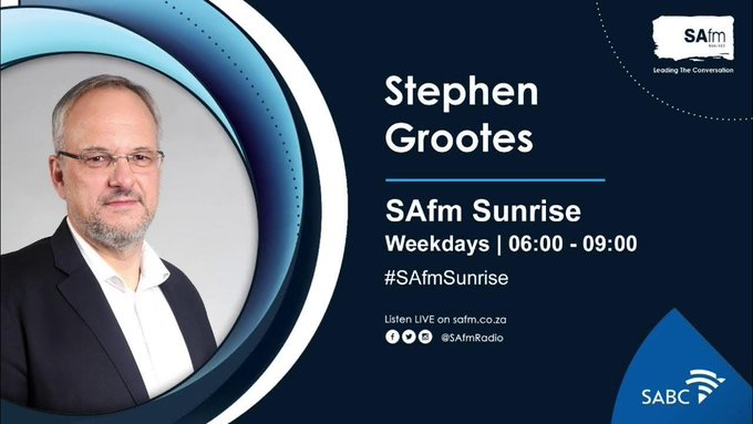 SAfmRadio's tweet photo. Good Morning and welcome to the Friday edition of #SAfmSunrise with @StephenGrootes
Connect with us: Call: 086 000 2032 | SMS: 41391 (charged @ R1,50) | WhatsApp: 061 410 4107 | DStv Channel 814 | Openview Channel 61
#sabcnews https://t.co/O8LGWHoIxJ