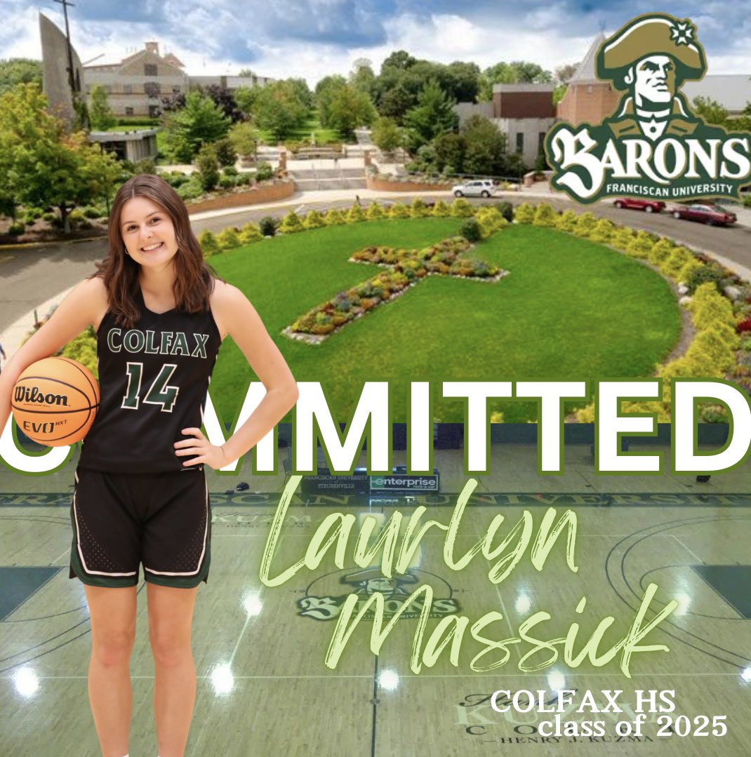 CoachT2NCD's tweet photo. Congratulations to Colfax HS Class of 2025 Wing, Laurlyn Massick on her commitment to @coachspoelman of @FranciscanWBB in Steubenville, Ohio. We are so proud of you Laurlyn.

Keep working hard on and off the court. 
#firemeupbarons 
#WEoverME
#OneTeamOneFamily 🩵🩷 https://t.co/xMecUc0zzP
