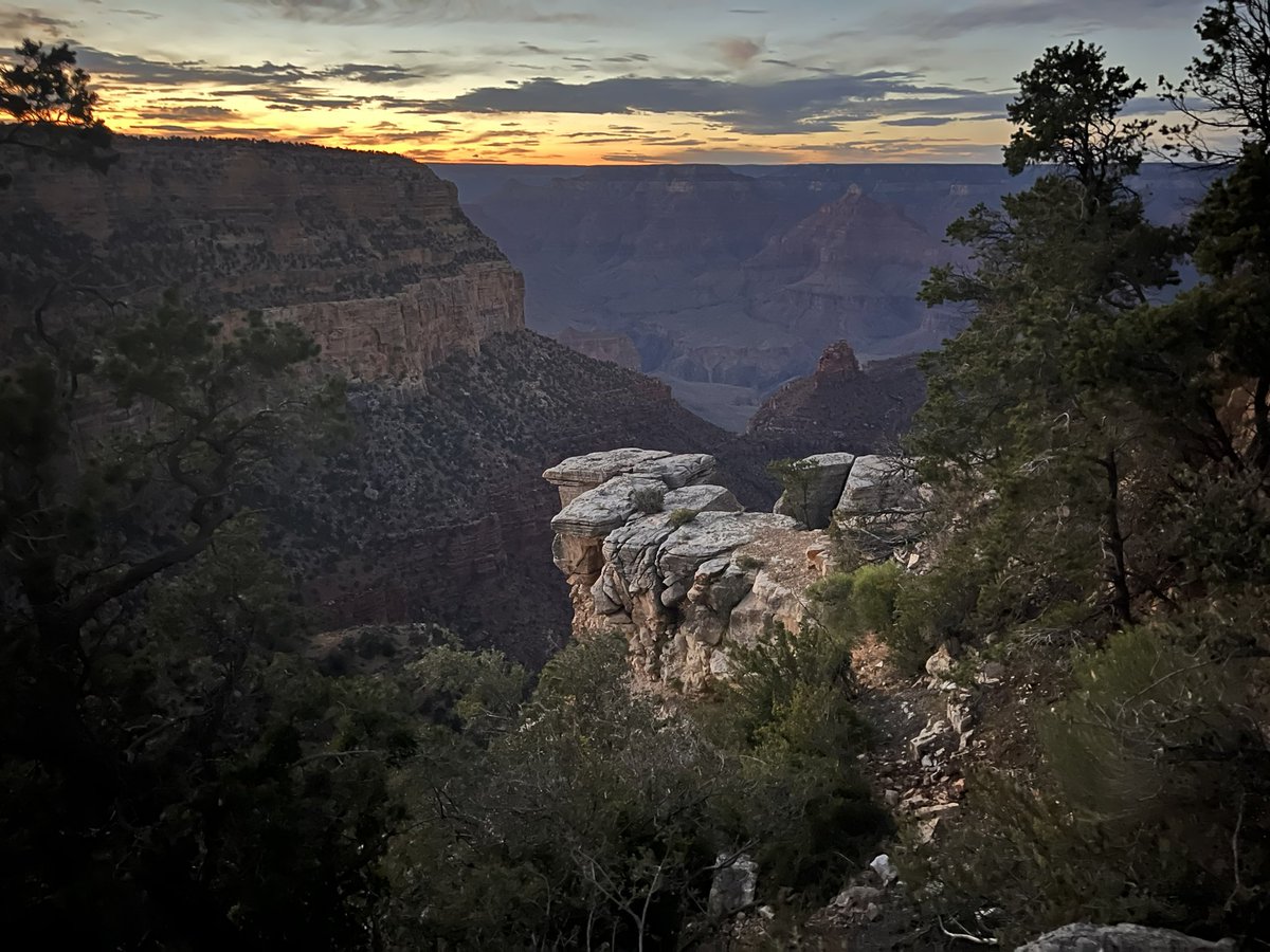 #grandcanyon south rim during the day and evening