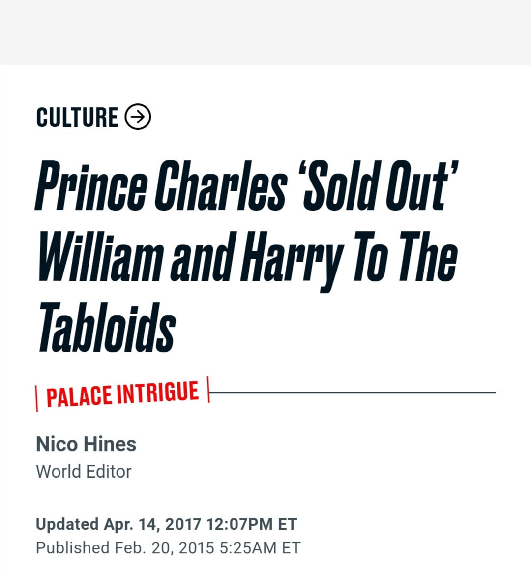 Mu_Ri_Elle's tweet image. - 2015: Prince Charles sold out his young sons to the tabloids. 

- 2021: Kensington Palace (William &amp;amp; Kate) did awful lot of leaking on Harry &amp;amp; Meghan.

- 2023: Prince Harry stories came from members of Royal Family, Daily Mirror publisher claims in court.

#TabloidsOnTrial