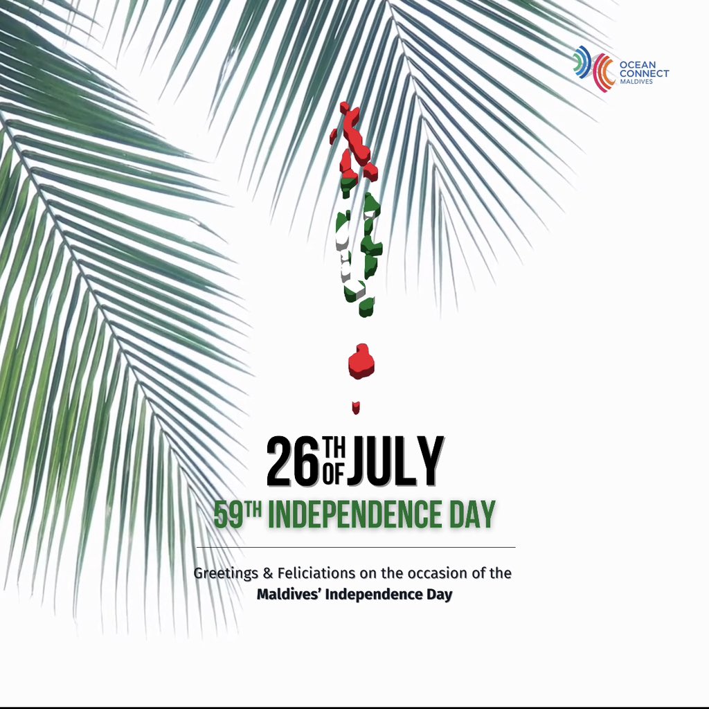 oceanconnectmv's tweet photo. On the occasion of Maldives’ 59th Independence Day, OCM team extends warm greetings to all Maldivians.

Happy Independence Day 🇲🇻 

#independenceday 
#maldives
#ocm 
#digitaleconomy https://t.co/kZgn2KqeEw