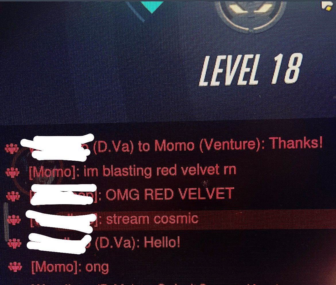 not me meeting another red velvet fan on Overwatch