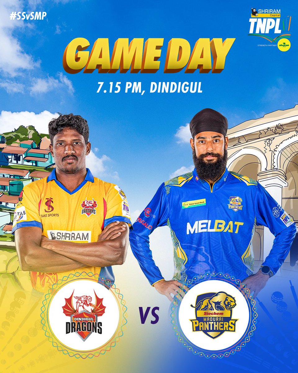 TNPremierLeague's tweet photo. Who will win in tonight's clash? 🏏
📺 Watch #TNPL2024 live on Star Sports 1, Star Sports 1 Tamil, and FanCode.
#SSvSMP #NammaOoruAattam #TNPL2024 #NammaOoruNammaGethu https://t.co/aOvtcA9EvX