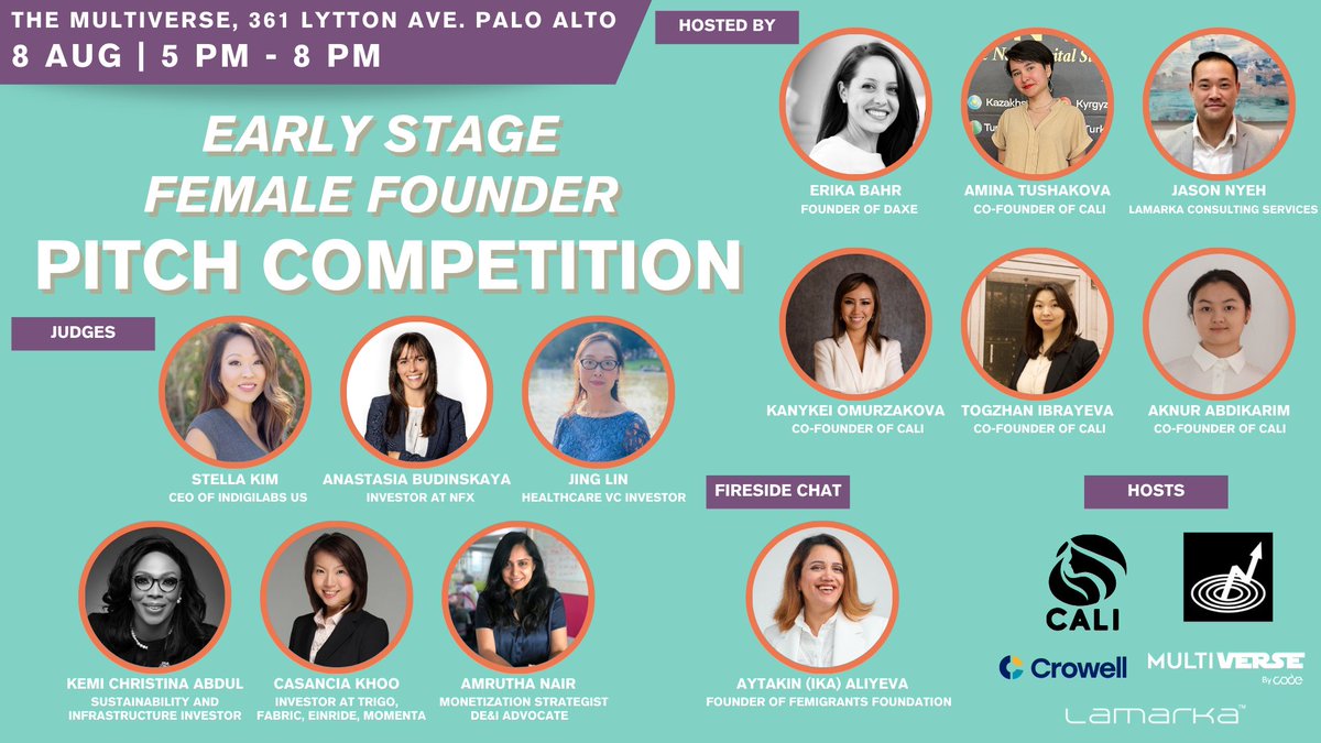 I'm hosting an early stage (pre-seed) female founder pitch competition on August 8th

join us in Palo Alto at lu.ma/6lkme75i