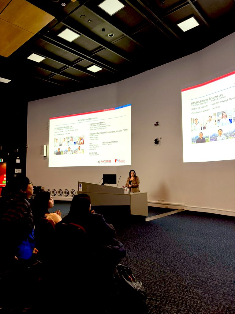 A great talk from today from Gab discussing single-cell omics and spatial mapping on the sex-specific mechanisms governing cardiac fibrosis and hypertrophy 🥳👏🙌 <a href="/gab_farrugia/">Gabriella Farrugia 🇲🇹 🇦🇺</a> <a href="/BakerResearchAu/">Baker Institute</a> <a href="/pinto_lab/">Pinto Lab</a>