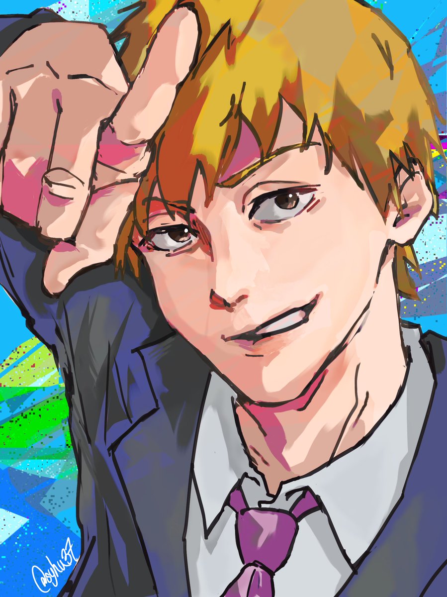 syhu37's tweet photo. モブサイコ見終わってロス、、霊幻師匠描いた(*^^*)
#mobpsycho100 #モブサイコ100 https://t.co/eDPOb6bJI0