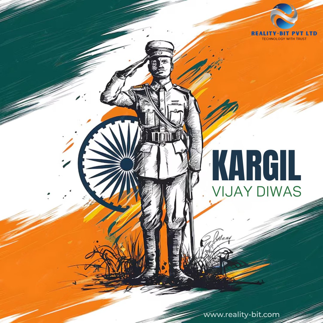 therealitybit's tweet image. Today let&apos;s honor the indomitable spirit of Kargil&apos;s finest. Their bravery is a beacon of courage for us all. Join us in remembering and celebrating their legacy. Jai Hind!
.
#realitybitinc #SaluteToHeroes #proudtobeindians #indianarmy #KargilVijayDiwas #kargilwar