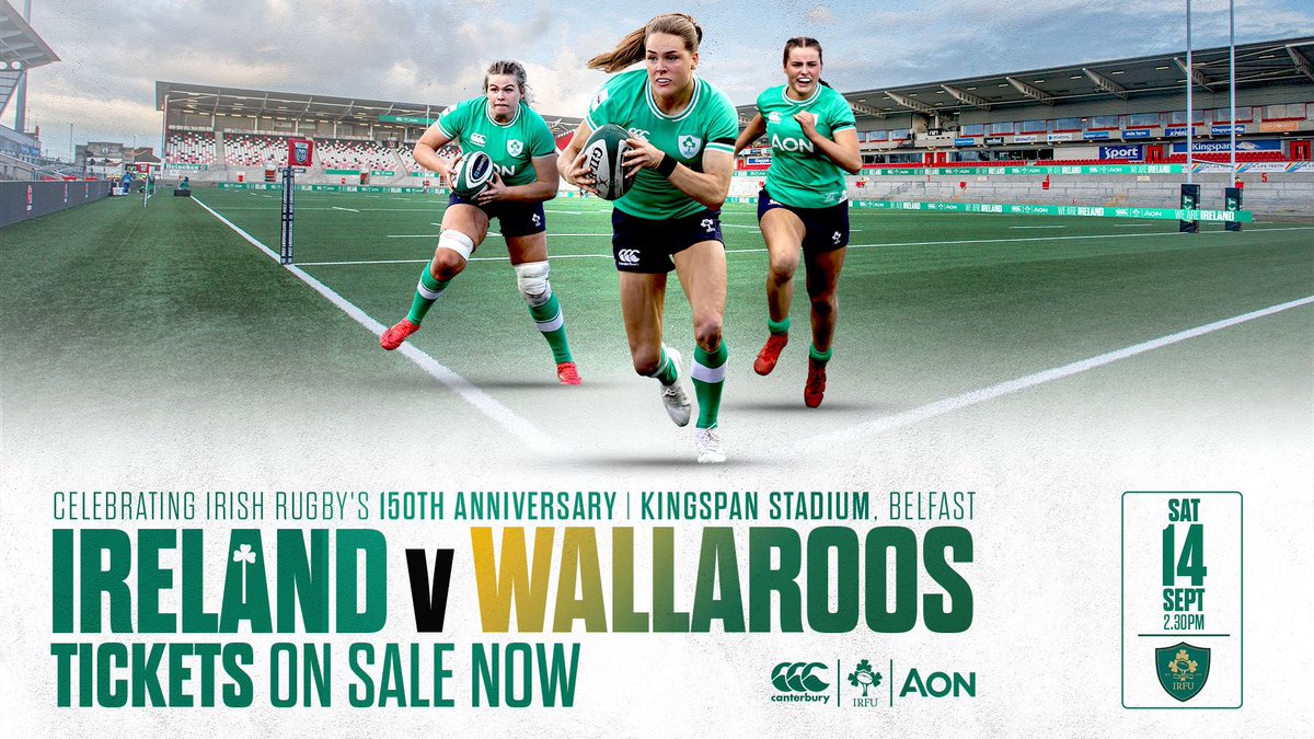 Our 150 celebrations kick off in September as Ireland face the Wallaroos in Belfast. 

Details: irishrugby.ie/2024/07/26/tic…