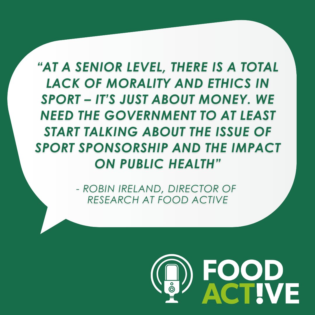 🎙️ New podcast alert: Summer of Sport sponsorship 

⚽️ We spoke with <a href="/robinHEG/">Robin Ireland</a> about the history sport has with Big Food, brand partnerships we have seen so far this year and why the new government must take action to protect public health

Listen here 👉 open.spotify.com/episode/3VKS5G…