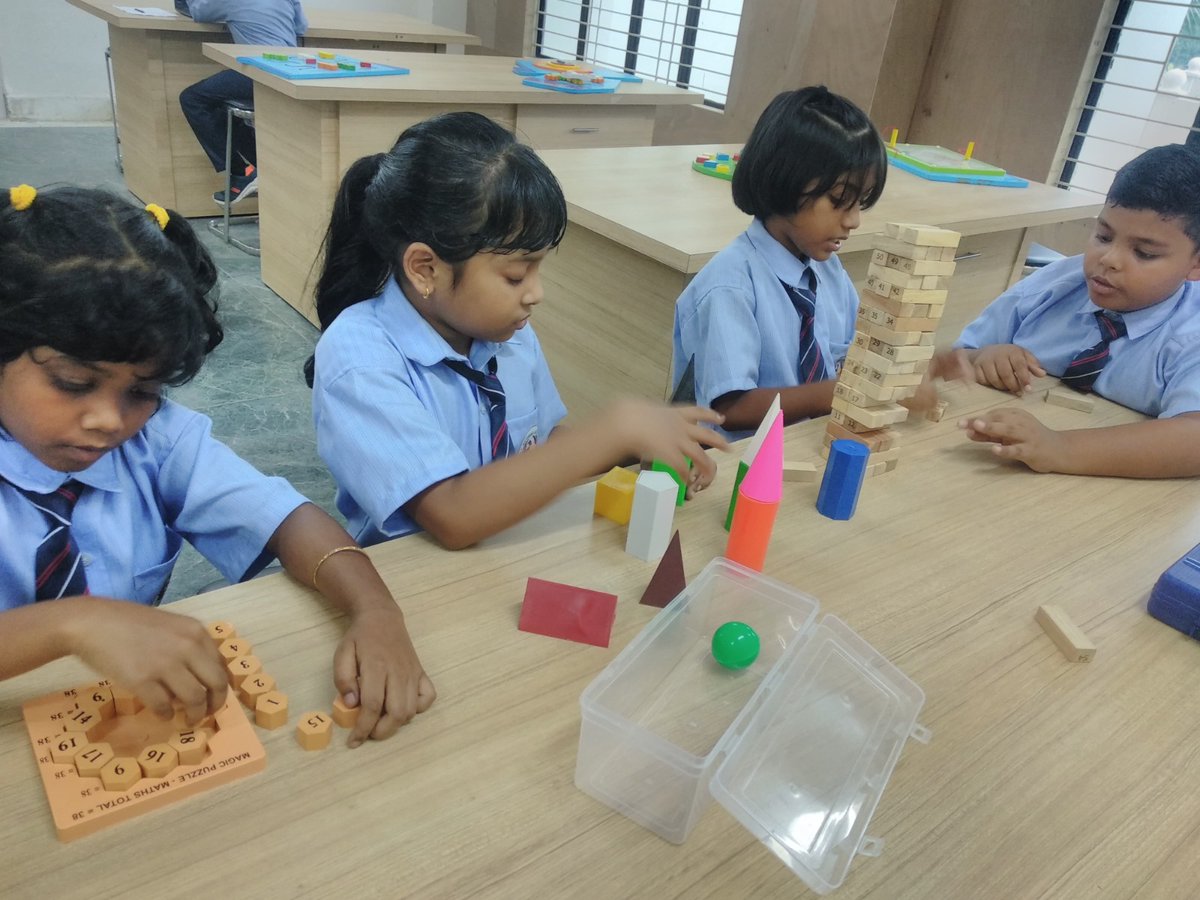 KTGlobalSchool's tweet photo. Our recent Special Mathematics Class saw Grade 4 students exploring basic shapes, solving the Magic Puzzle, & enjoying the Tumbling Tower game. A hands-on journey into geometry and spatial reasoning!
#MathExploration #HandsOnLearning #MagicPuzzle #TumblingTower #MathIsFun #KTGS https://t.co/CjHlzrfceo