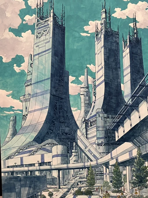 個展用に描いたイラスト。 サイズ:B2 水彩、パステル 2019年頃かな…?