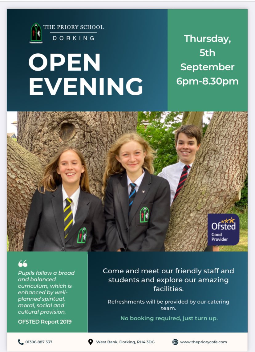 Is your child starting secondary school in September 2025?
Come along to our Open Evening on Thursday, 5th Sept starting at 6pm, to experience the essence of the Priory School.
Meet our friendly staff &amp; students, Explore our amazing facilities &amp; our nurturing learning environment