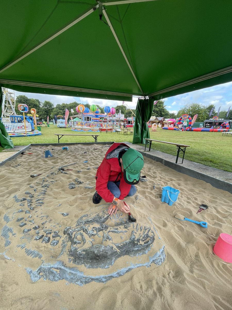 Love the contrast… youngest off on the fairground rides… eldest in his element amongst the fossils. Carling don’t make fairgrounds but if they did…