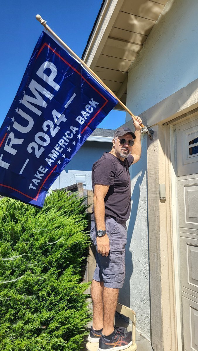 ajsteelshow's tweet image. I live in Marin, a wealthy San Francisco suburb where folks are such radical lefties that they even make Kamala Harris blush. Today when I put up my new Trump flag, Mrs. Steel warned me that the neighbors won't like it at all. My answer: They're going to have to get used to it!