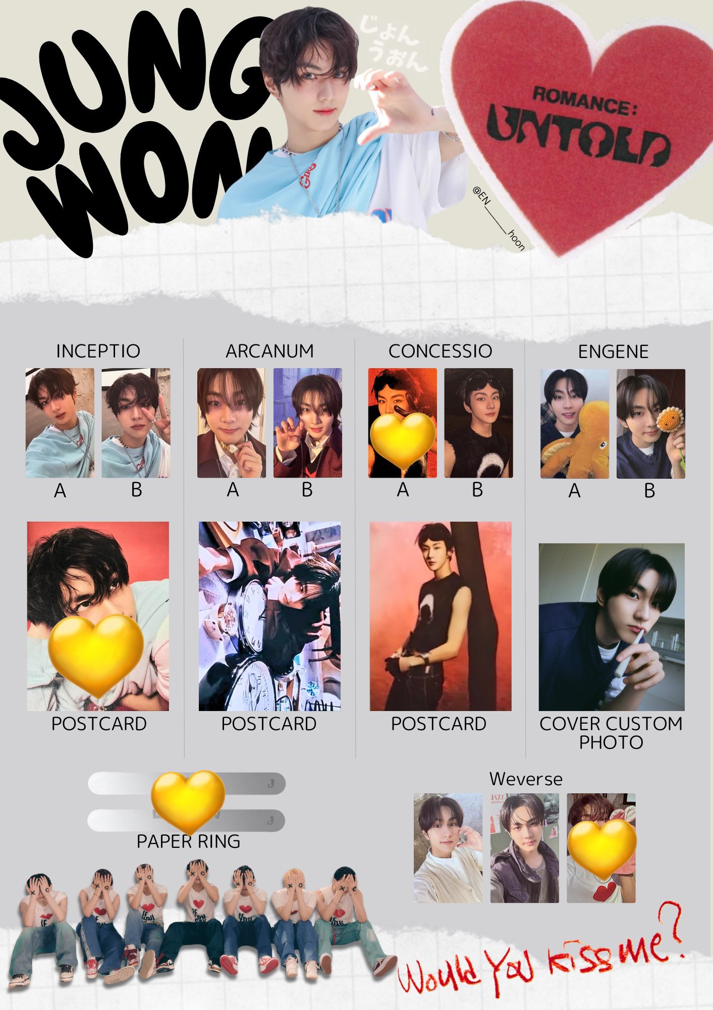 ORANGE BLOOD ユニバ 通常特典 2形態 トレカ ヒスン ENHYPEN ヒスン