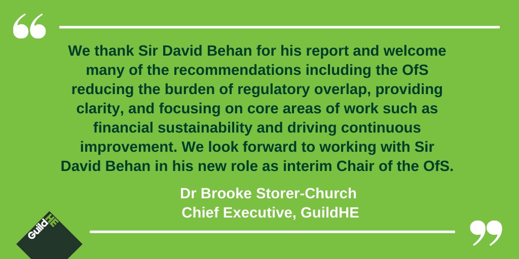GuildHE (@guildhe) on Twitter photo Today the DfE <a href="/educationgovuk/">Department for Education</a> has published the Independent Review of the OfS <a href="/officestudents/">The Office for Students (OfS)</a>, led by Sir David Behan, the new interim Chair of the OfS bit.ly/4d9j1t2
Dr Brooke Storer-Church, Chief Executive <a href="/GuildHE/">GuildHE</a> responds ā¬ļø Today the DfE <a href="/educationgovuk/">Department for Education</a> has published the Independent Review of the OfS <a href="/officestudents/">The Office for Students (OfS)</a>, led by Sir David Behan, the new interim Chair of the OfS bit.ly/4d9j1t2
Dr Brooke Storer-Church, Chief Executive <a href="/GuildHE/">GuildHE</a> responds ā¬ļø