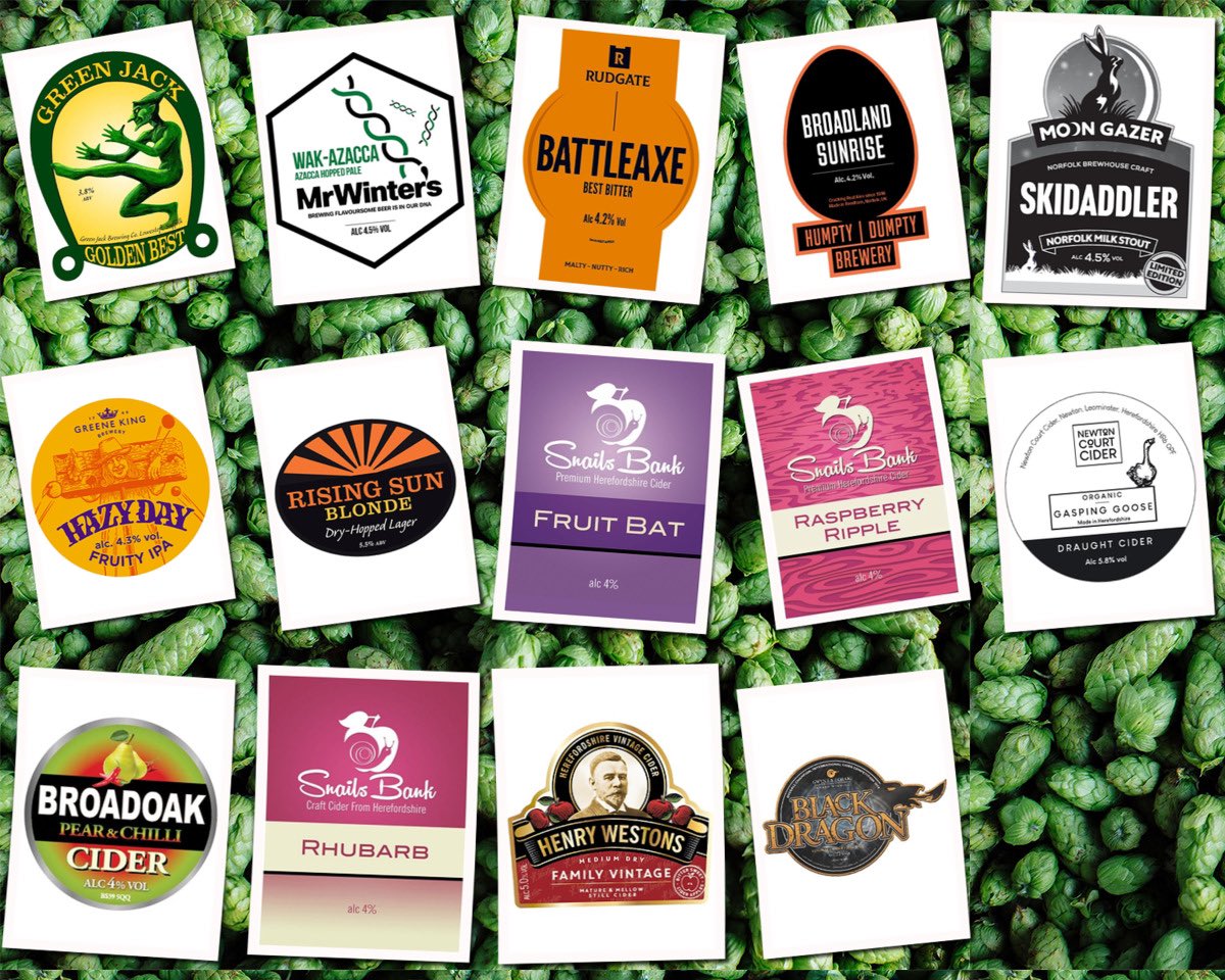 Alex (@beehivenorwich) on Twitter photo On the bar today!
Beer Board: bit.ly/3SeohBF
<a href="/greenjackbrew/">Green Jack Brewery</a> <a href="/wintersbrewery/">MrWinter's</a> <a href="/rudgatebrewery/">Rudgate Brewery</a> <a href="/HDBrewery/">Humpty Dumpty</a> <a href="/moongazerale/">Moon Gazer Ale</a> <a href="/greeneking/">Greene King</a> <a href="/Snailsbankcider/">Snailsbank Cider</a> <a href="/NewtonsCider/">Newton Court Cider</a> <a href="/FetchTheDrinks/">Fetch The Drinks</a> <a href="/Gwyntyddraig/">gwyntcider</a>
#RealAleFinder On the bar today!
Beer Board: bit.ly/3SeohBF
<a href="/greenjackbrew/">Green Jack Brewery</a> <a href="/wintersbrewery/">MrWinter's</a> <a href="/rudgatebrewery/">Rudgate Brewery</a> <a href="/HDBrewery/">Humpty Dumpty</a> <a href="/moongazerale/">Moon Gazer Ale</a> <a href="/greeneking/">Greene King</a> <a href="/Snailsbankcider/">Snailsbank Cider</a> <a href="/NewtonsCider/">Newton Court Cider</a> <a href="/FetchTheDrinks/">Fetch The Drinks</a> <a href="/Gwyntyddraig/">gwyntcider</a>
#RealAleFinder
