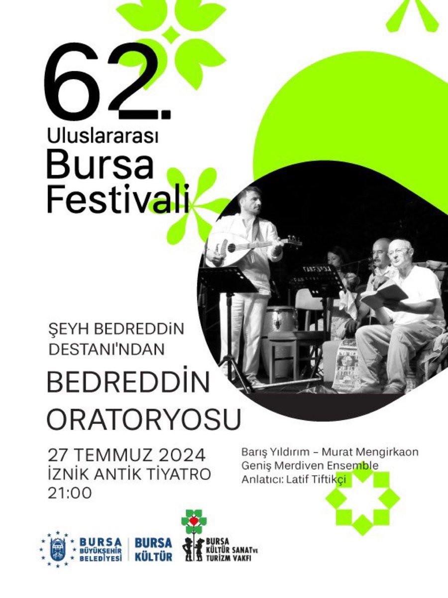 Yarın, İznik!

Duyduk ki biletler tükendi tükenecekmiş. Gelen dostlarla, Bedreddin'i sürgün ettikleri diyara onun adını, Börklüce Mustafa’nın, Torlak Kemal'in ve Nazım'ın adlarını çiçek gibi bezeyeceğiz.

✍🏼Festival web: bkstv.org.tr/tr/festival/62…
✍🏼Birgün: birgun.net/haber/nazim-hi…