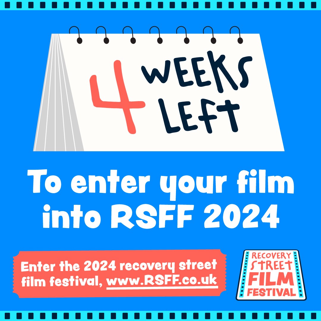 Recovery Street Film Festival (@recoveryfilms) on Twitter photo β° This is your four-week warning β°
Submissions for this year's festival will be closing on the 27th August, but there's still time to get creating!
<a href="/TurningPointUK/">Turning Point - Social Enterprise π</a> <a href="/Humankind_UK/">Humankind</a> <a href="/Project6_/">Project 6</a> <a href="/AdfamUK/">Adfam</a> <a href="/PhoenixFutures1/">Phoenix Futures</a> β° This is your four-week warning β°
Submissions for this year's festival will be closing on the 27th August, but there's still time to get creating!
<a href="/TurningPointUK/">Turning Point - Social Enterprise π</a> <a href="/Humankind_UK/">Humankind</a> <a href="/Project6_/">Project 6</a> <a href="/AdfamUK/">Adfam</a> <a href="/PhoenixFutures1/">Phoenix Futures</a>