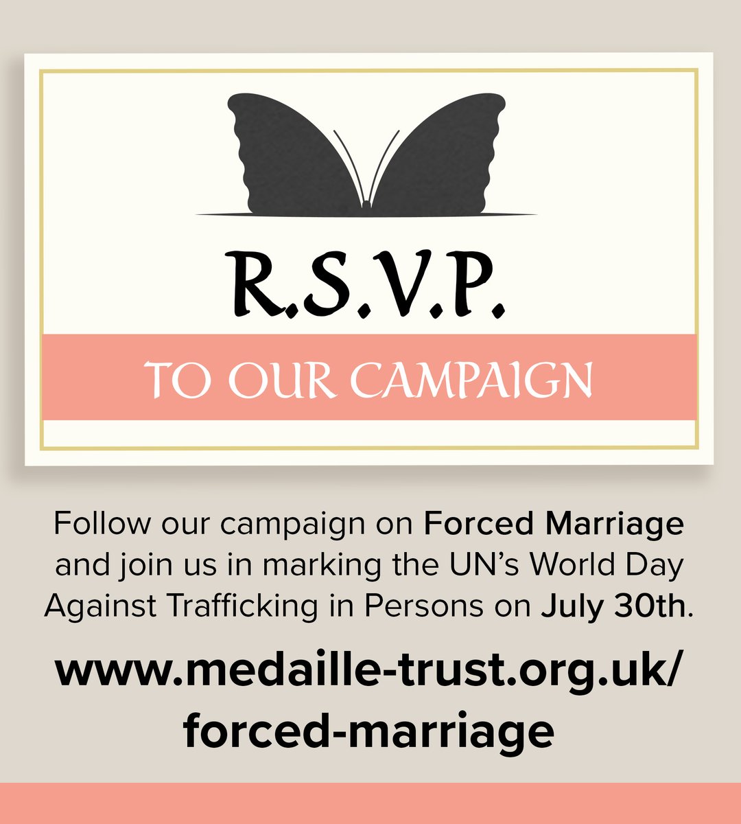 MedailleTrust's tweet image. To find out more about forced marriage, follow along and share our posts this week, or find out more at our website:
medaille-trust.org.uk/forced-marriage
#ForcedMarriage #EndForcedMarriage
5/5