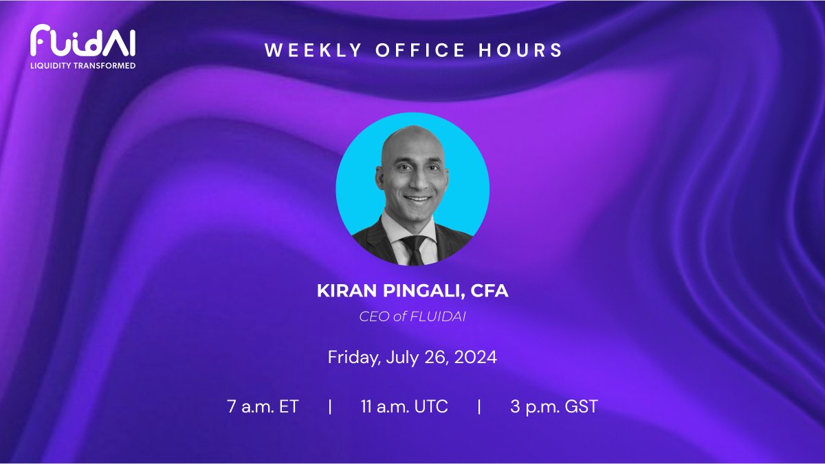 Join us today, July 26, for office hours with our CEO, Kiran Pingali!  

🗓 Every Friday at 7 a.m. ET / 11 a.m. UTC / 3 p.m. GST on our Telegram chat. Don't miss the chance to ask your questions and get insights directly from Kiran! 

Join our Telegram Chat here: