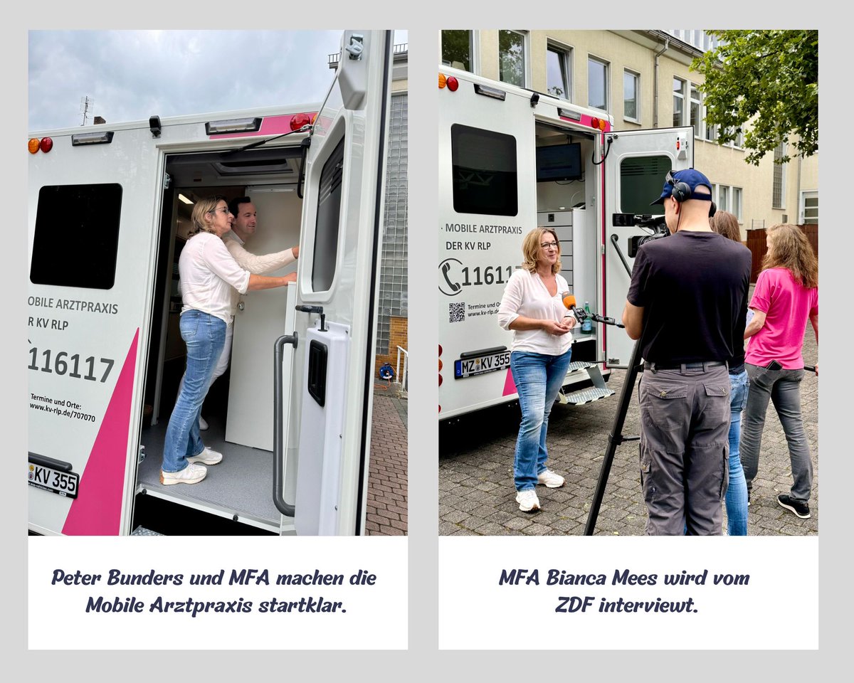 Die #MobileArztpraxis ist kein Ersatz für Hausarztpraxis  - aber Übergangslösung, mit der #KVRLP flexibel auf Versorgungsengpässe reagieren kann. Gerade ist sie im 1. Einsatz in Herdorf. 
Die Resonanz ist überwältigend und auch die Medien sind aufmerksam geworden...