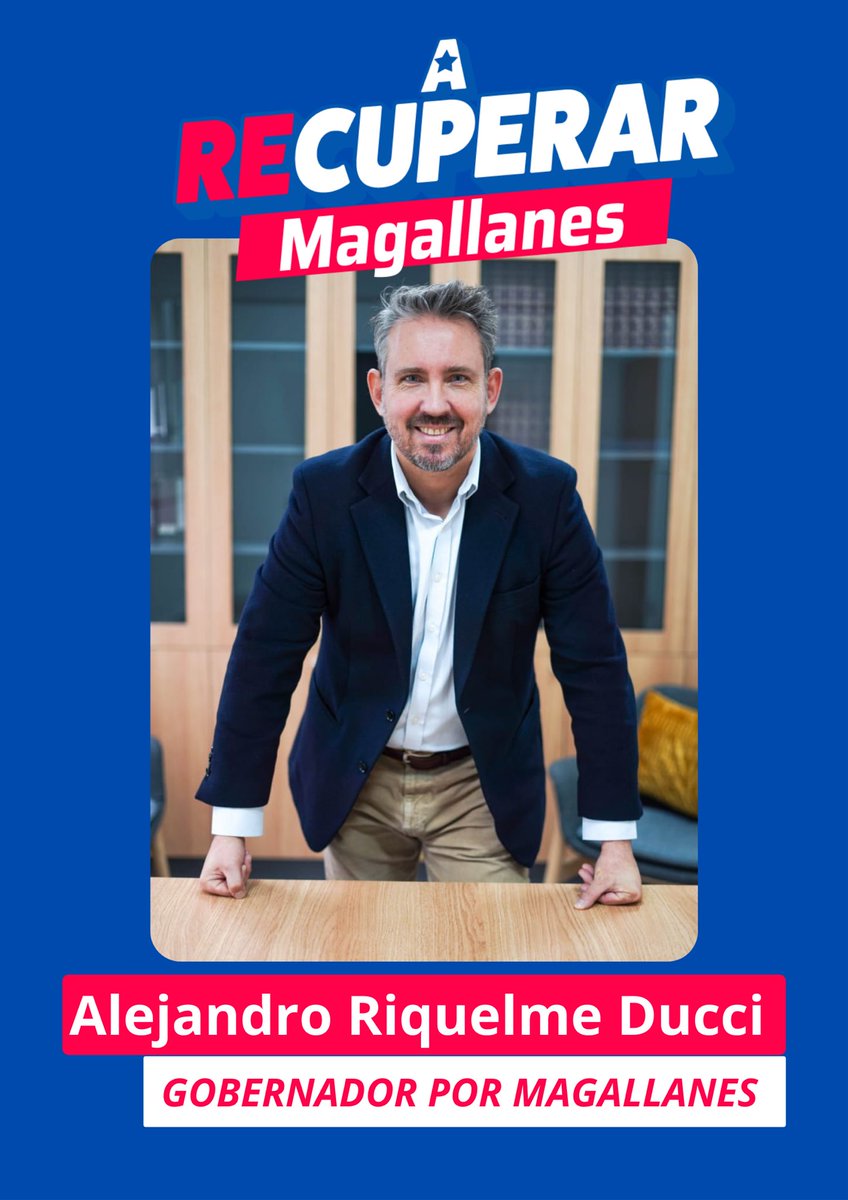 🗣️¡¡¡YA ES OFICIAL !! ✌🏻
Alejandro Riquelme Ducci, candidato a la *Gobernación por Magallanes* ✌🏻
#REcuperarMagallanes 
#REcuperarChile 
#RiquelmeGobernador 
#TodosConRiquelme 
#RiquelmeEsElCandidato 

@coreariquelme 💪🏼🇨🇱❤️
<a href="/arecuperar_cl/">#ARecuperarChile</a>