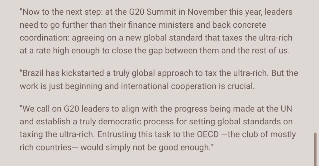 ahaasp's tweet photo. ¿Qué fue lo que pasó hoy en el G20? Les cuento: primero lo primero. El G20 es un grupo de países que se reúne periódicamente a discutir la situación financiera global. Entre sus integrantes reúnen el 85 por ciento del PIB y el 66 por ciento de la población mundial. @Oxfam https://t.co/qGDaM3Uq7B