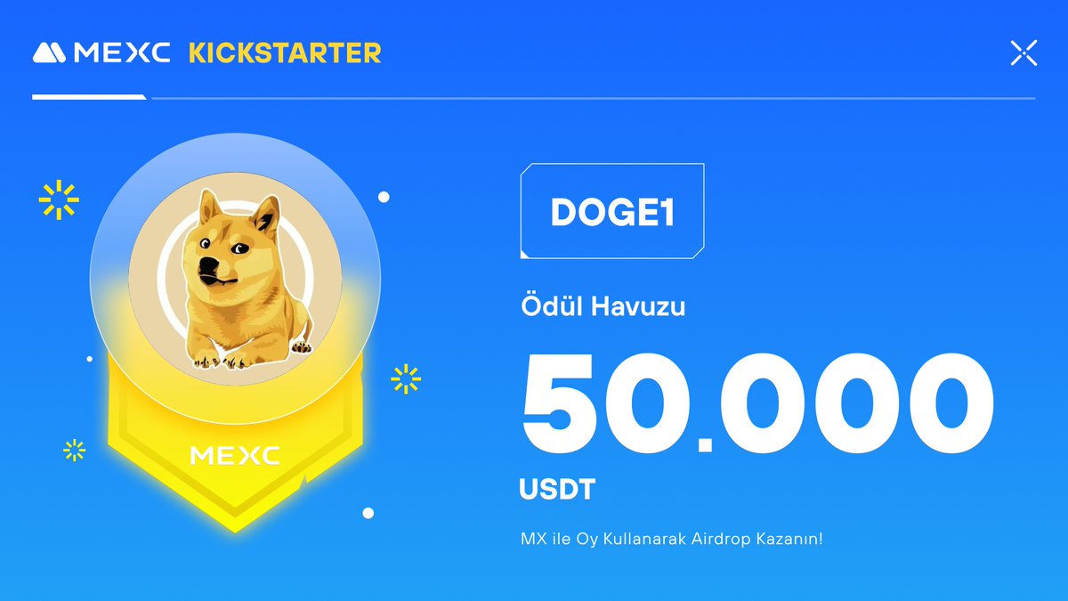 🚀 #MEXCKickstarter - <a href="/DOGE_o1/">DOGE1</a> #DOGE1 Projesi için Oy Kullanın, 50.000 $USDT Airdrop Kazanın!

🗳️ Oylama Tarihi: 26 Temmuz 2024 14.00 - 27 Temmuz 2024 13.50

📌 Ayrıntılar: mexctr.info/3YmjUKm

#MEXCTürkiye #MXToken #MX #BTC