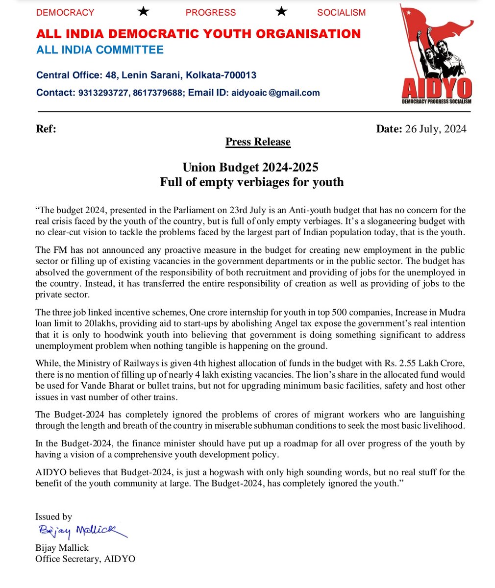 #AIDYO on Union Budget