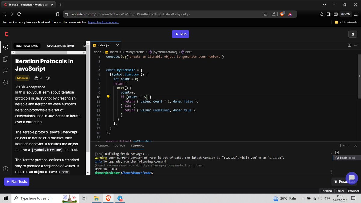 rohan_sh0808's tweet image. 🎉 Day 45 of the JavaScript Challenge by @codedamn got Completed!
💪Started strong with the basics and feeling pumped for what's ahead. Bring on the next challenge!
📌GitHub: github.com/RohanShrivasta…
#javascript #codedamn #codingprogress #dailychallenge