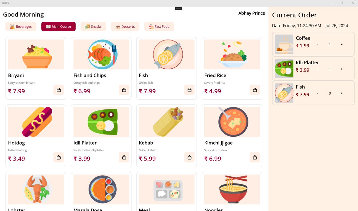 AbhayPrince3's tweet image. Working on a Restaurant POS Desktop App using .Net MAUI with XAML. How easy it is. Its fun to work on, I am loving it #dotnetmaui #netmaui