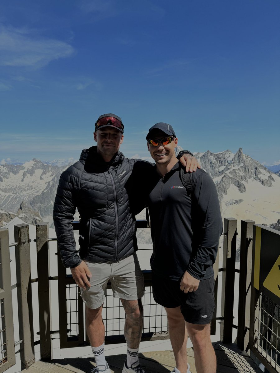 J_Overfield94's tweet photo. Myself and @RyanZagrovic are hiking the Tour du Mont Blanc in memory of Ryan’s grandad, Phillip Grange, for @alzheimersresearchuk. 

#TMB is a walking trail in the French, Italian and Swiss Alps making a 180km (112 miles) circuit of #MontBlanc.
Donate ⬇️ 
https://t.co/YqZqB1cWcM https://t.co/PsOYrkkKAW