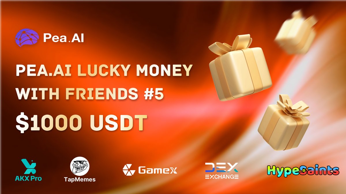 🎉 Join Pea.AI Lucky Money with Friends #5: Join Communities and Earn 🎉 

Join it here: t.me/PeaAIBot/Fissi…

We’ve partnered with five amazing communities to bring you 1000 USDT Lucky Money. Don’t miss out! 🎁💰  

<a href="/HypeSaintsNFT/">HypeSaints_Official｜Phase 3</a>
<a href="/AKXPro_EN/">AKXProEX</a>
@gamex_fi