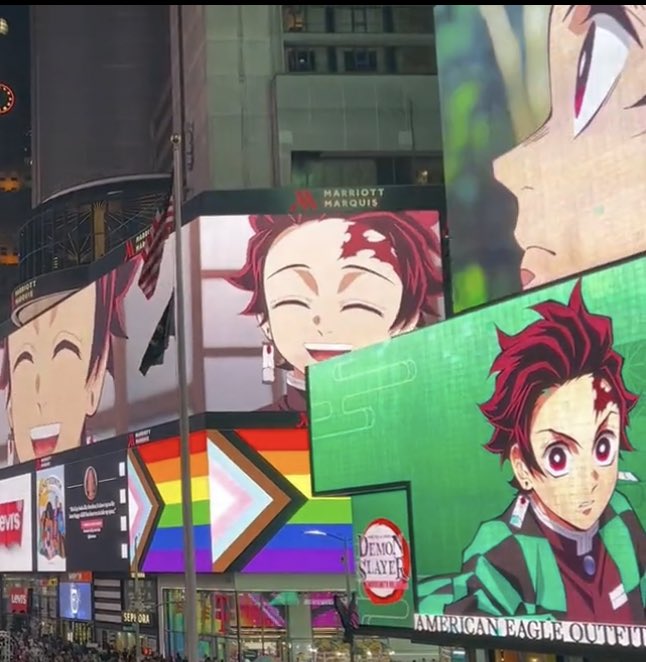 rateaky's tweet photo. “meet the demon slayers” and then they’re just surrounded by pride flags the ENTIRE time is genuinely so funny to me.  this was not a coincidence. https://t.co/nPLSC0cRSp