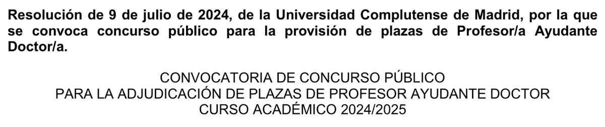 Buscamos en Madrid: 

Doctor-a en Didáctica de las Matemáticas. 

Se ofrece: 

Buen ambiente de trabajo, grupo con mucha energía y seminario permanente de formación con UAM, URJC y Alcalá. 

Ubicación: 

Fac. de Educación UCM

+Info:

ucm.es/convocatoria-p…

¡Hasta el 31/Julio!