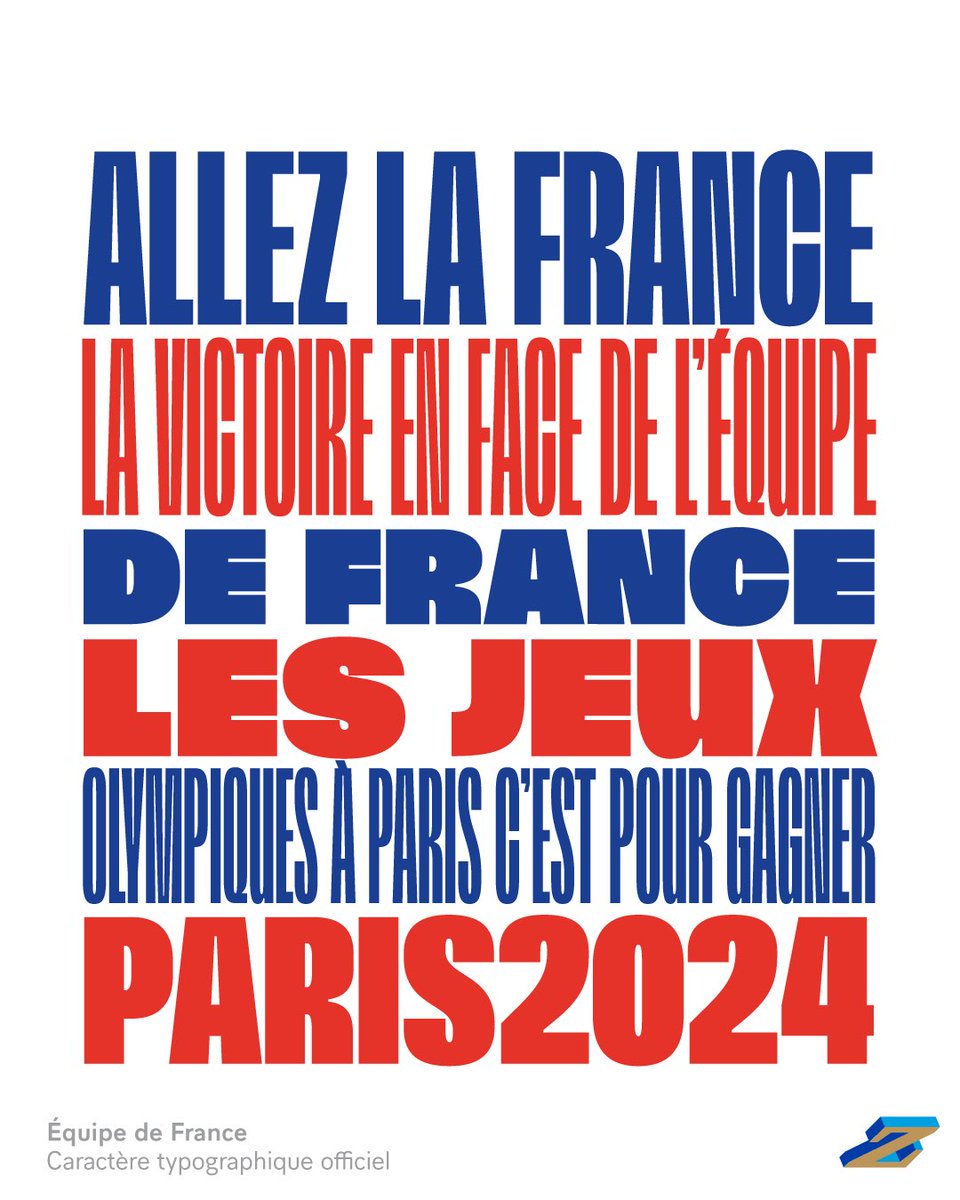🇫🇷Soutenons l’<a href="/EquipeFRA/">Equipe France</a> pour les jeux Olympiques #paris2024! Let’s support the French team for Paris 2025 Olympic Games! Objective: victory.

➽ France 2024, Official typeface of the French Olympic team
zecraft.com/fonts/france-2…